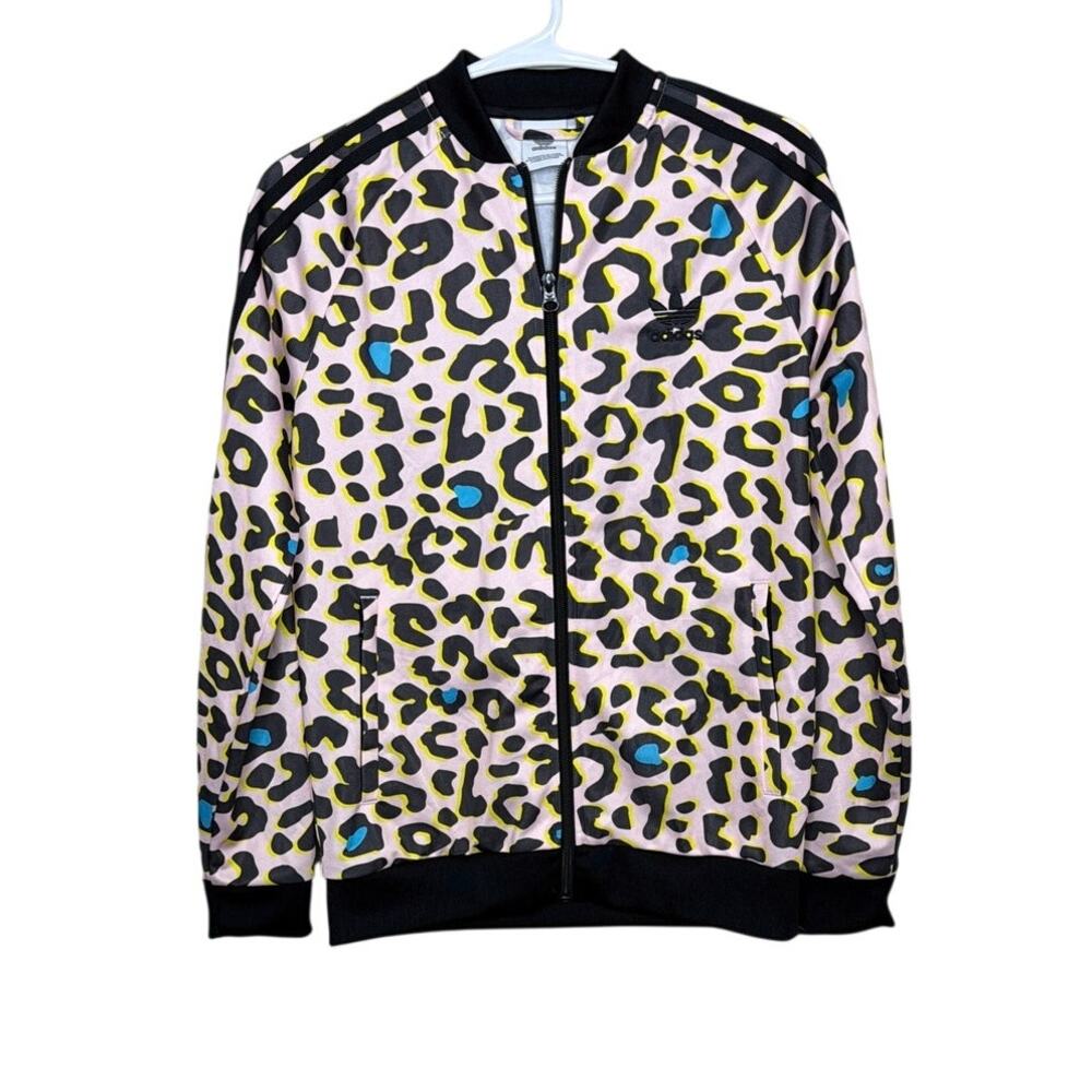 Adidas Originals Kids MultiLeopard Print SST Track Jacket FM9996 Size Large